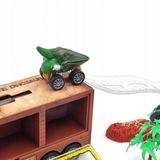 Auto ťahač Dinosaurus s dinosaurami, autičkami a katapultom aut